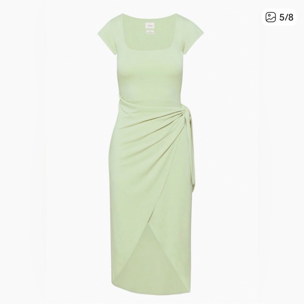 Aritzia Wilfred Wrap Midi Dress – Sage Green – XS